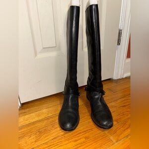 Ralph Lauren Black Leather Knee-High Boots